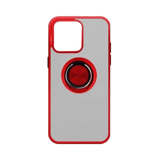 Case with Support Ring for Apple iPhone 15 Pro Smoked Red