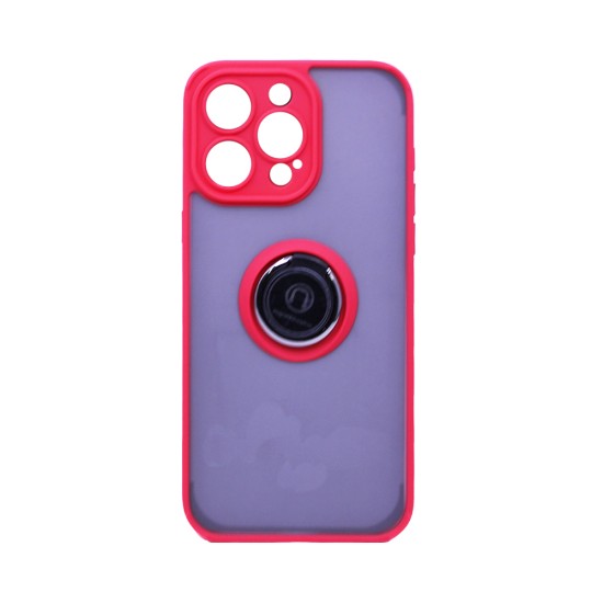 Case with Support Ring for Apple iPhone 14 Pro Max Smoked Red Case with Support Ring for Apple iPhone 14 Pro Max Smoked Red