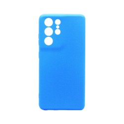Capa de Silicone com Moldura de Câmera para Samsung Galaxy S21 Ultra Azul Capa de Silicone com Moldura de Câmera para Samsung Galaxy S21 Ultra Azul