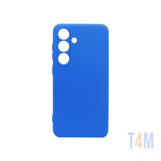 Capa de Silicone com Moldura de Câmera para Samsung Galaxy S24 Azul