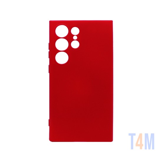 Silicone Case with Camera Shield for Samsung Galaxy S24 Ultra Red