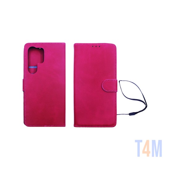 Leather Flip Cover with Internal Pocket for Samsung Galaxy S24 Ultra Red