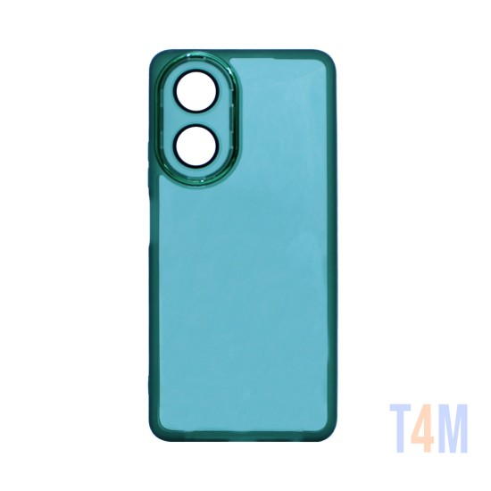 Transparent Silicone Case with Camera shield for Oppo A58 4G Green