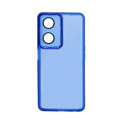Funda de Silicona Transparente con Marco de Cámara para Oppo A98 5G/F23 5G Azul