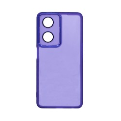 Funda de Silicona Transparente con Marco de Cámara para Oppo A98 5G/F23 5G Púrpura
