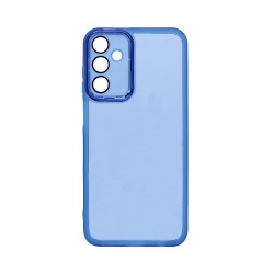 Funda de Silicona Transparente con Marco de Cámara para Samsung Galaxy A05S Azul
