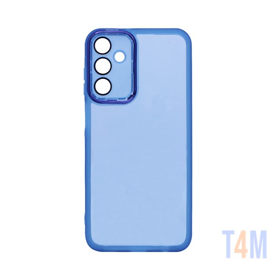 Capa de Silicone Transparente com Moldura de Câmera para Samsung Galaxy A05S Azul