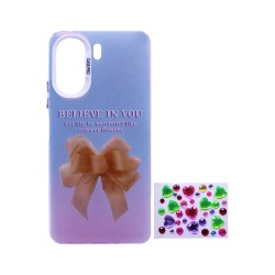 Designer Hard Case with Seperate Adhesive Stones for Xiaomi Redmi 13C/Poco C65 Orange Designer Hard Case with Seperate Adhesive Stones for Xiaomi Redmi 13C/Poco C65 Orange