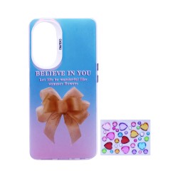 Designer Hard Case with Seperate Adhesive Stones for Oppo A98 5G Orange Designer Hard Case with Seperate Adhesive Stones for Oppo A98 5G Orange