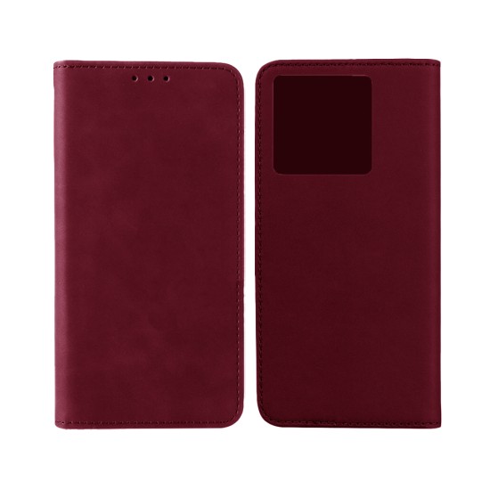 Leather Flip Cover with Internal Pocket For Xiaomi Redmi note 13 5G Red