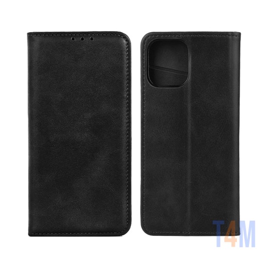 Leather Flip Cover with Internal Pocket For Huawei Honor X8 5G Black