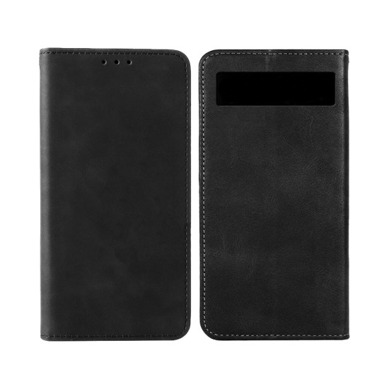 Leather Flip Cover with Internal Pocket For Google Pixel 7 Black