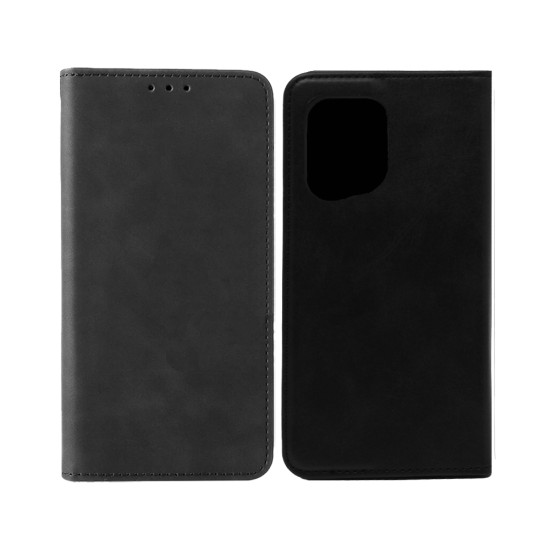 Leather Flip Cover with Internal Pocket for Oppo Find X5 Pro Black Leather Flip Cover with Internal Pocket for Oppo Find X5 Pro Black