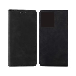 Leather Flip Cover with Internal Pocket for Vivo Y22s Black Leather Flip Cover with Internal Pocket for Vivo Y22s Black