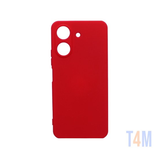 Capa de Silicone com Moldura de Câmera para Xiaomi Redmi 13C/Poco C65 Vermelho