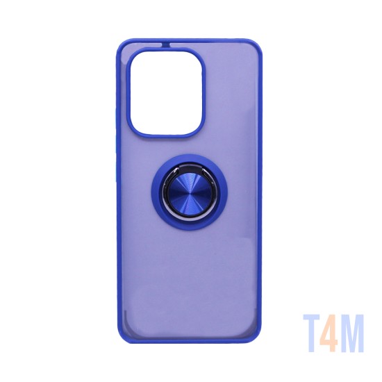 Funda con Anilla de Soporte para Xiaomi Redmi Note 13 4G Azul Ahumado