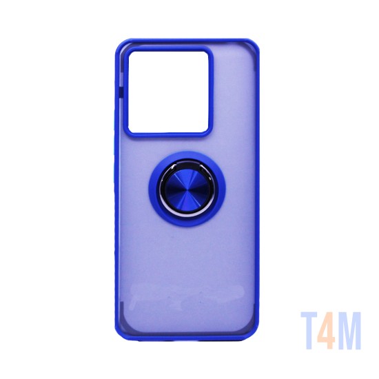 Funda con Anilla de Soporte para Xiaomi Redmi Note 13 5G Azul Ahumado