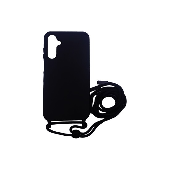 Silicone Case with String for Samsung Galaxy A16 4G/A16 5G Black
