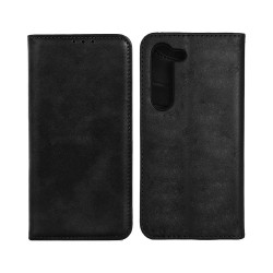 Capa Flip de Couro com Bolso Interno para Samsung Galaxy A55 Preto Capa Flip de Couro com Bolso Interno para Samsung Galaxy A55 Preto