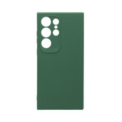 Capa de Silicone Macio com Moldura de Câmera para Samsung Galaxy S24 Ultra Verde Capa de Silicone Macio com Moldura de Câmera para Samsung Galaxy S24 Ultra Verde