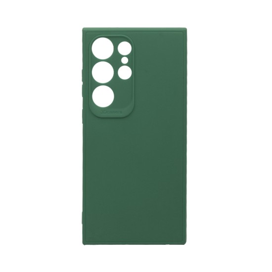 Soft Silicone Case with Camera Shield for Samsung Galaxy S25 Ultra Green