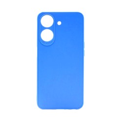 Funda de Silicona Suave con Marco de Cámara para Xiaomi Redmi 13C/Poco C65 Azul
