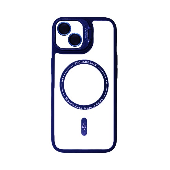 Magnetic Case with Camera Lens for Apple iPhone 15 Blue Magnetic Case with Camera Lens for Apple iPhone 15 Blue