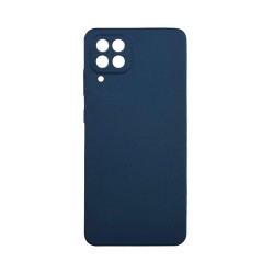 Capa de Silicone com Moldura de Câmera para Samsung Galaxy A12 4G/A12 5G Azul Escuro Capa de Silicone com Moldura de Câmera para Samsung Galaxy A12 4G/A12 5G Azul Escuro