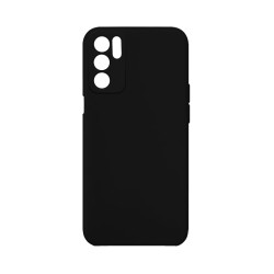 Funda de Silicona con Marco de Cámara para Oppo Reno6 5G Negro