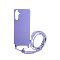 Capa de Silicone com Cordão para Samsung Galaxy A14 4G/A14 5G Roxo Capa de Silicone com Cordão para Samsung Galaxy A14 4G/A14 5G Roxo