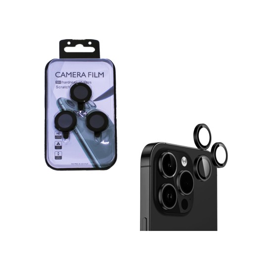 Protetor de Vidro da Câmera Traseira para Apple iPhone 16 Pro/16 Pro Max Preto Protetor de Vidro da Câmera Traseira para Apple iPhone 16 Pro/16 Pro Max Preto