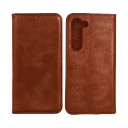 Leather Flip Cover with Internal Pocket for Samsung Galaxy S24 Plus Brown Leather Flip Cover with Internal Pocket for Samsung Galaxy S24 Plus Brown