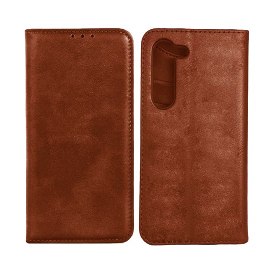 Leather Flip Cover with Internal Pocket for Samsung Galaxy A25 Brown Leather Flip Cover with Internal Pocket for Samsung Galaxy A25 Brown