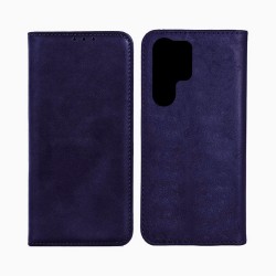 Leather Flip Cover with Internal Pocket For Samsung Galaxy S24 Ultra Blue Leather Flip Cover with Internal Pocket For Samsung Galaxy S24 Ultra Blue