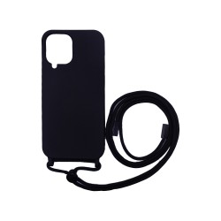 Silicone Case with String for Samsung Galaxy A22 4G Black Silicone Case with String for Samsung Galaxy A22 4G Black