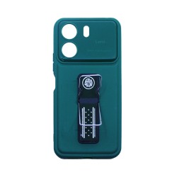Capa Silicone com suporte para Xiaomi Redmi 13C/Poco C65 Verde Capa Silicone com suporte para Xiaomi Redmi 13C/Poco C65 Verde