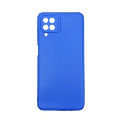 Funda de silicona suave con Marco de Cámara para Samsung Galaxy A12 Azul