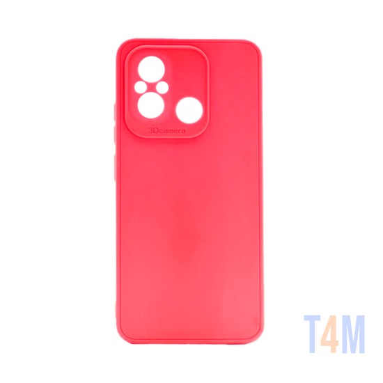 Capa de silicone com moldura de câmera para Xiaomi Redmi 12c Vermelho