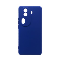 Capa de Silicone com Moldura de Câmera para Oppo Reno11 Pro Azul Escuro Capa de Silicone com Moldura de Câmera para Oppo Reno11 Pro Azul Escuro