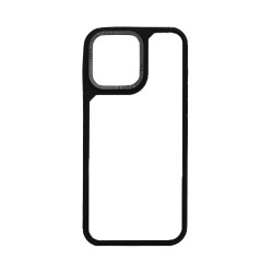 Capa Duro Transparente Para Apple iPhone 15 Pro Preto Capa Duro Transparente Para Apple iPhone 15 Pro Preto