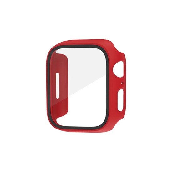 Cover+Tempered Glass for Apple iwatch Series 45mm Red