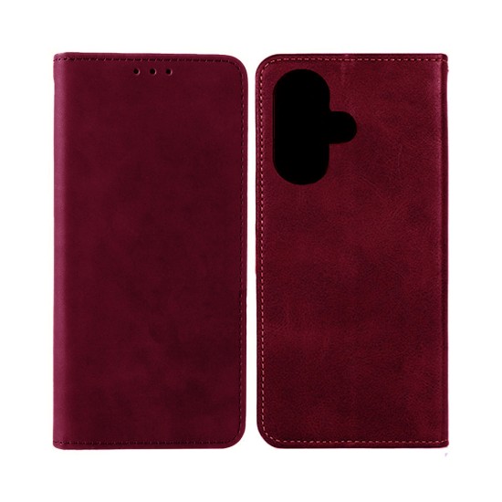 Leather Flip Cover with Internal Pocket For Samsung Galaxy A06 Red