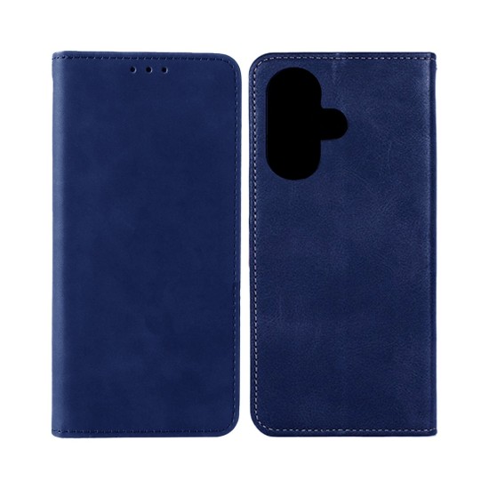 Leather Flip Cover with Internal Pocket For Apple iPhone 16 Plus Blue