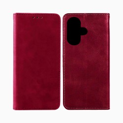 Capa de Couro com Bolso Interno para Xiaomi Redmi 13 vermelho Capa de Couro com Bolso Interno para Xiaomi Redmi 13 vermelho
