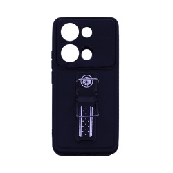 Capa Silicone com suporte para Xiaomi Redmi Note 13 Pro 4G/Poco M6 Pro 4G Preto Capa Silicone com suporte para Xiaomi Redmi Note 13 Pro 4G/Poco M6 Pro 4G Preto