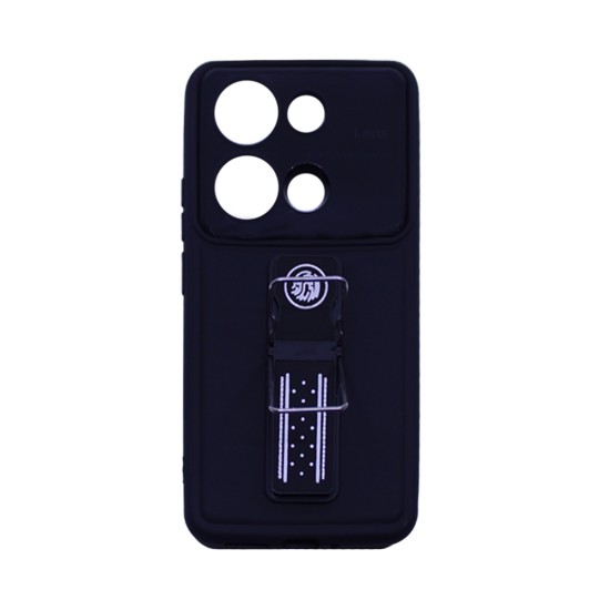 Sillicone Case with Support for Xiaomi Redmi Note 13 Pro 4G/Poco M6 Pro 4G Black Sillicone Case with Support for Xiaomi Redmi Note 13 Pro 4G/Poco M6 Pro 4G Black