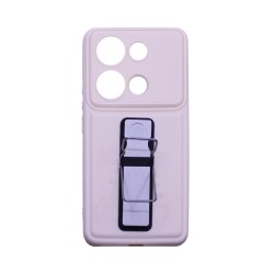 Capa Silicone com suporte para Xiaomi Redmi Note 13 Pro 4G/Poco M6 Pro 4G Creme Capa Silicone com suporte para Xiaomi Redmi Note 13 Pro 4G/Poco M6 Pro 4G Creme