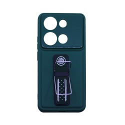 Capa Silicone com suporte para Xiaomi Redmi Note 13 Pro 4G/Poco M6 Pro 4G Verde Capa Silicone com suporte para Xiaomi Redmi Note 13 Pro 4G/Poco M6 Pro 4G Verde