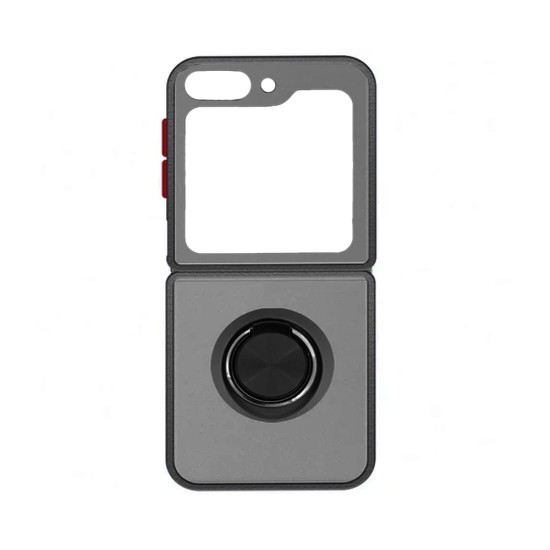 Funda con Anilla de Soporte para Samsung Galaxy Z Flip 6 Negro Ahumado Funda con Anilla de Soporte para Samsung Galaxy Z Flip 6 Negro Ahumado