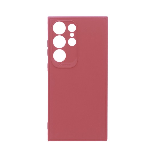 Soft Silicone Case with Camera Shield for Samsung Galaxy S25 Ultra Pink